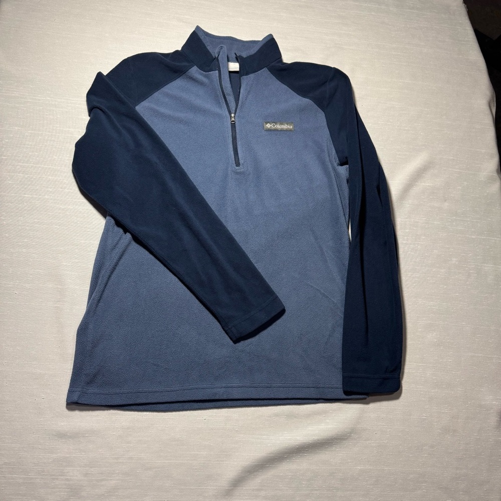 Columbia‎ Two-Tone Navy and Light Gray Quarter-Zip Fleece